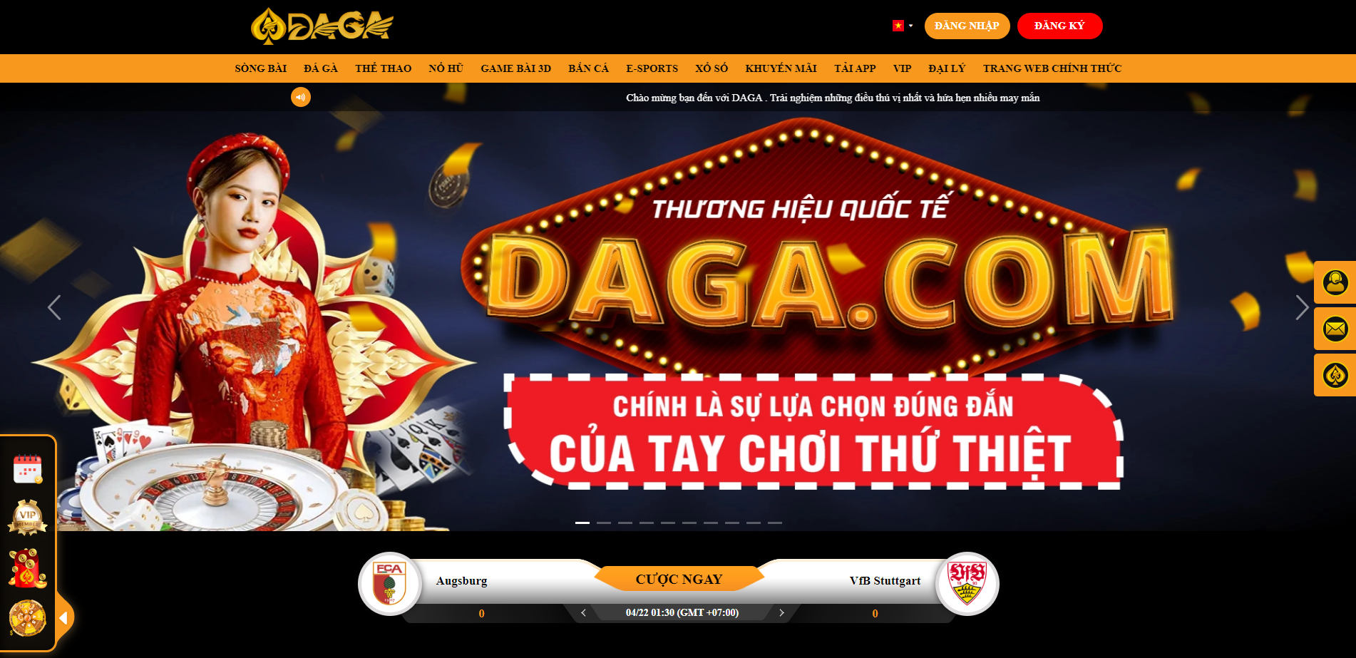 Giao diện nhà cái bắt mắt